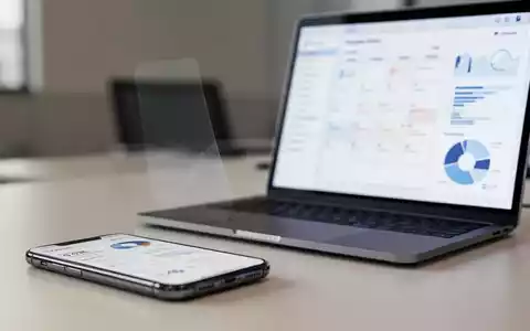 Ein Smartphone und ein Laptop mit einer digitalen Kalenderansicht auf dem Bildschirm in einer professionellen Büroumgebung. - Foto: über boerse-global.de