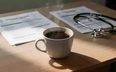 Eine Tasse frisch gebrühter schwarzer Kaffee auf einem Schreibtisch neben einem medizinischen Bericht. - Foto: über boerse-global.de