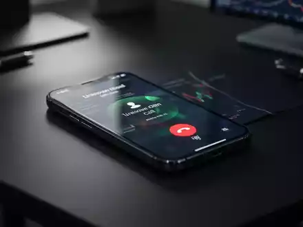Ein Smartphone auf einem Schreibtisch zeigt einen eingehenden Anruf von einer unbekannten Nummer. - Foto: über boerse-global.de