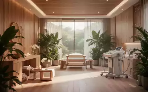 Modern gestalteter Wellness-Bereich in einem Kurort mit natürlichem Licht und moderner Inneneinrichtung. - Foto: über boerse-global.de