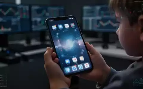 Ein verschwommenes Smartphone in einer Kinderhand vor einem dunklen Hintergrund, das den digitalen Druck durch soziale Medien symbolisiert. - Foto: über boerse-global.de