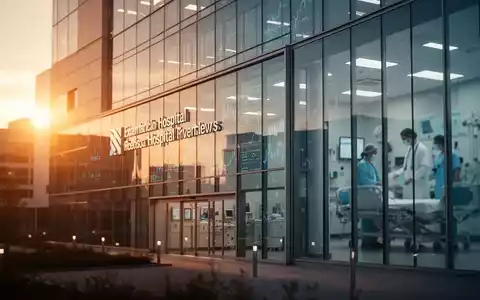 Modernes Krankenhausgebäude bei Sonnenuntergang als Symbol für den Gesundheitssektor - Foto: über boerse-global.de