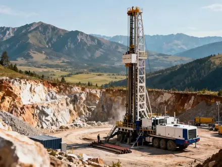 Bohrgerät auf einer Bergbau-Explorationsstätte in einer Berglandschaft während der Erkundungsphase. - Foto: über boerse-global.de