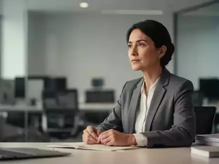 Eine nachdenkliche Person in einem modernen, hellen Büro, die Ruhe und emotionale Ausgeglichenheit ausstrahlt. - Foto: über boerse-global.de