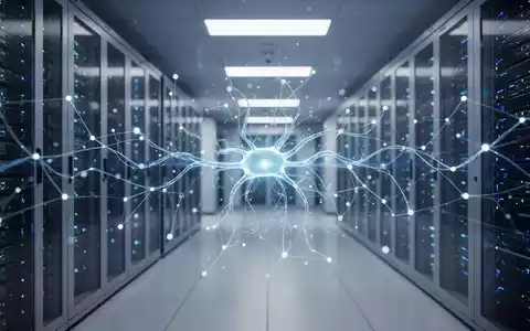 Abstrakte Visualisierung eines neuronalen Netzwerks in einem modernen Serverraum als Symbol für Künstliche Intelligenz. - Foto: über boerse-global.de