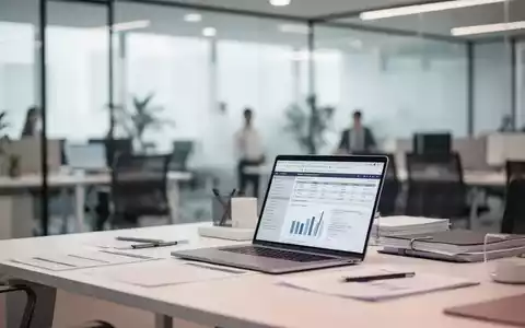 Moderner, aufgeräumter Schreibtisch mit Laptop in einer hellen Büroumgebung, der Ruhe und Konzentration vermittelt. - Foto: über boerse-global.de