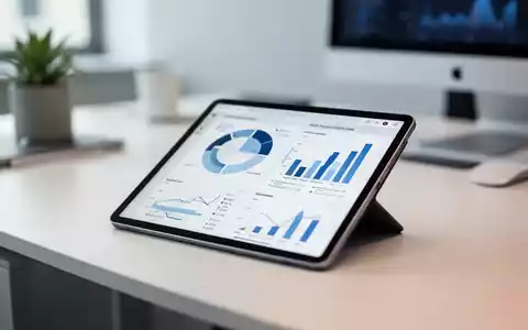 Ein modernes Büro mit einem Tablet, auf dem Datenvisualisierungen und digitale Statistiken zu sehen sind. - Foto: über boerse-global.de
