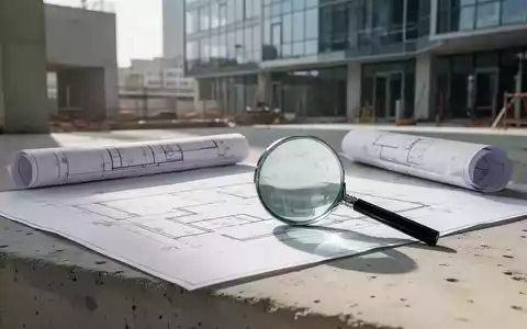Baupläne und eine Lupe auf einer Betonoberfläche als Symbol für rechtliche Klärungen im Baurecht. - Foto: über boerse-global.de