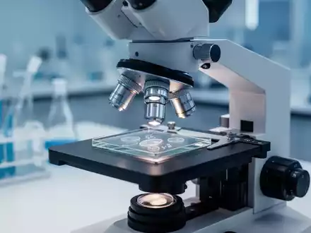 Ein medizinisches Mikroskop in einem Labor, das wissenschaftliche Forschung zur Bedeutung des Mikrobioms symbolisiert. - Foto: über boerse-global.de