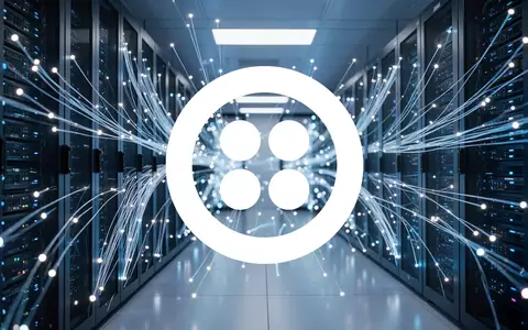 Abstrakte Darstellung einer modernen Cloud-Infrastruktur mit leuchtenden Lichtleitern und positiver Marktstimmung - Foto: über boerse-global.de