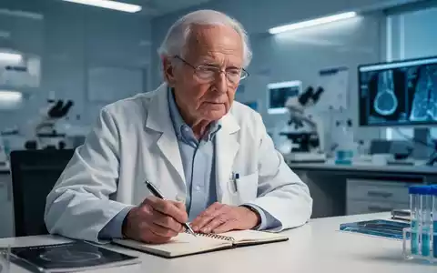 Eine ältere Person konzentriert sich nachdenklich bei der Arbeit an einem Schreibtisch in einem klinischen Umfeld. - Foto: über boerse-global.de