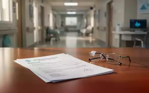 Ein medizinisches Dokument und eine Brille auf einem Holztisch in einer modernen Pflegeeinrichtung. - Foto: über boerse-global.de