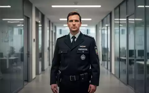 Ein Zollbeamter in Uniform bei einem Einsatz in einem modernen Bürogebäude. - Foto: über boerse-global.de