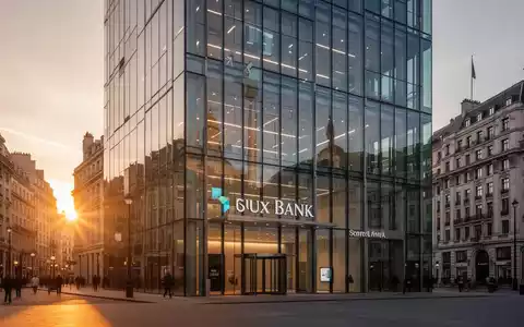 Moderne Glasfassade einer Bank in einem Finanzviertel bei Dämmerung. - Foto: über boerse-global.de