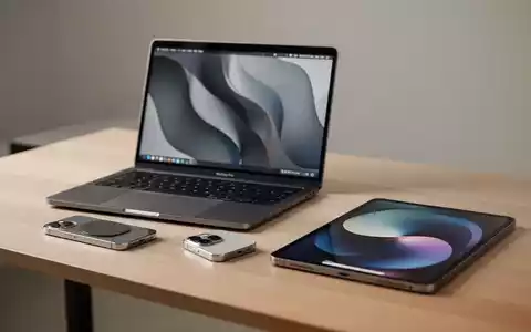 Ein aufgeräumter Arbeitsplatz mit MacBook Pro, iPhone 16 Pro und iPad Pro auf einem modernen Schreibtisch. - Foto: über boerse-global.de