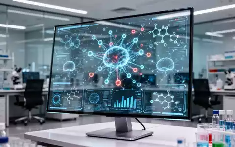 Digitale Oberfläche mit komplexen Lebenswissenschaftsdaten und neuronalen Netzwerkvisualisierungen für die Arzneimittelforschung. - Foto: über boerse-global.de