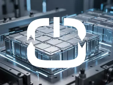Abstrakte Darstellung moderner Batterietechnologie und industrielle Fertigung in einem futuristischen Umfeld. - Foto: über boerse-global.de