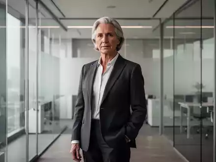 Eine professionelle Person in einem modernen Büro, die Gelassenheit und psychologische Widerstandsfähigkeit ausstrahlt. - Foto: über boerse-global.de