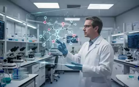 Wissenschaftler betrachtet molekulare Strukturen in einem modernen medizinischen Forschungslabor. - Foto: über boerse-global.de
