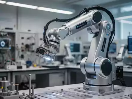 Ein hochmoderner Roboterarm in einem universitären Labor für Mechatronik und Robotik. - Foto: über boerse-global.de