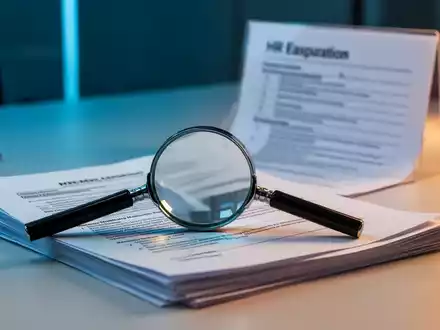 Ein Vergrößerungsglas liegt auf juristischen Unterlagen und einem Bewerbungsformular auf einem Schreibtisch. - Foto: über boerse-global.de