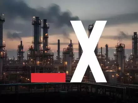 Abstrakte Darstellung einer Industrieanlage in der Abenddämmerung zur Symbolisierung des Chemiesektors. - Foto: über boerse-global.de