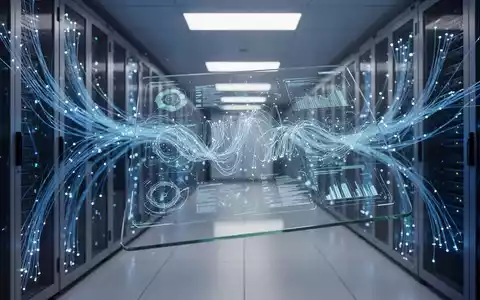 Digitale Benutzeroberfläche mit Netzwerkanalyse-Daten und Sicherheitsmustern in einem modernen Rechenzentrum. - Foto: über boerse-global.de