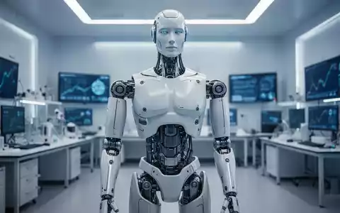 Ein hochmoderner humanoider Roboter in einem technologischen Laborumfeld, der die Zusammenarbeit zwischen KI und Robotik symbolisiert. - Foto: über boerse-global.de