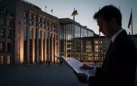 Ein modernes Parlamentsgebäude in Deutschland bei Dämmerung, das die politische Debatte um Rentenreformen symbolisiert. - Foto: über boerse-global.de