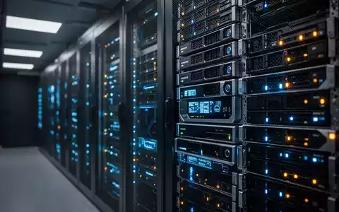 Ein moderner Serverraum mit leuchtenden Statusanzeigen als Symbol für IT-Sicherheit und digitale Infrastruktur. - Foto: über boerse-global.de