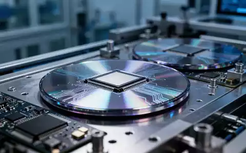 Halbleiterwafer und Mikrochips auf einer industriellen Fertigungslinie, die Lieferkettenengpässe darstellen. - Foto: über boerse-global.de