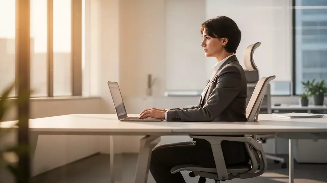 Aufrechte Sitzhaltung: Wie Ergonomie die mentale Leistung und das Selbstvertrauen am Arbeitsplatz steigert