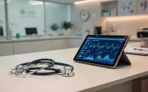 Ein Stethoskop und ein Tablet mit Gesundheitsstatistiken auf einem Schreibtisch in einer modernen Arztpraxis. - Foto: über boerse-global.de