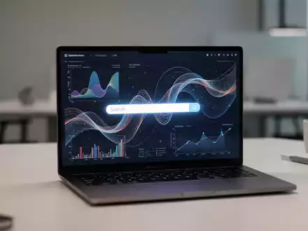 Moderner Arbeitsplatz mit Laptop und Datenvisualisierung zur effizienten digitalen Recherche. - Foto: über boerse-global.de