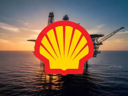 Moderne Offshore-Ölplattform bei Sonnenuntergang über ruhigem Meer - Foto: über boerse-global.de