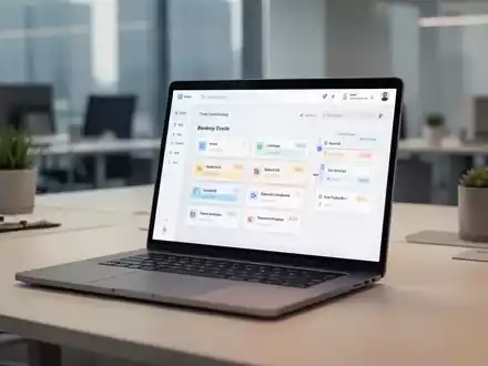 Moderner Büroarbeitsplatz mit Laptop, auf dem eine digitale Aufgabenverwaltung zu sehen ist. - Foto: über boerse-global.de