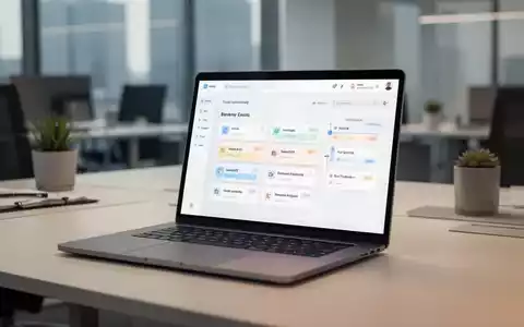 Moderner Büroarbeitsplatz mit Laptop, auf dem eine digitale Aufgabenverwaltung zu sehen ist. - Foto: über boerse-global.de