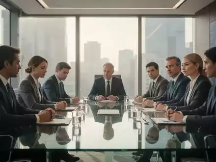 Professionelle Business-Gruppe bei einer strategischen Besprechung in einem modernen Bürogebäude. - Foto: über boerse-global.de