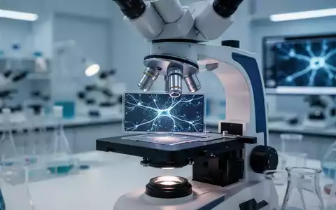 Mikroskopische Aufnahme von Nervenzellen in einem modernen medizinischen Labor zur Erforschung neurodegenerativer Prozesse. - Foto: über boerse-global.de