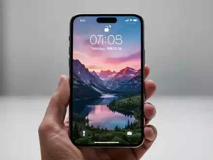 iPhone 27 mit kompakter Sperrbildschirm-Uhr, die ein klares, unverdecktes Hintergrundbild zeigt. - Foto: über boerse-global.de