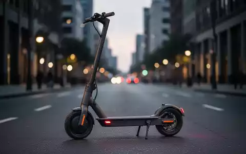 Ein moderner E-Scooter auf einem städtischen Asphaltweg bei Dämmerung. - Foto: über boerse-global.de