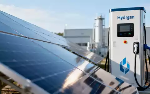 Moderne Solarmodule und Wasserstoff-Technologie in einer industriellen Anlage. - Foto: über boerse-global.de