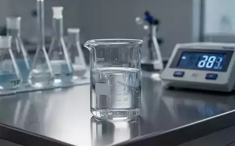 Ein Becherglas mit einer pharmazeutischen Lösung in einem modernen Labor, Fokus auf die chemische Stabilität und Lagerung. - Foto: über boerse-global.de
