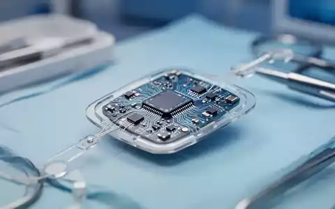 Nahaufnahme eines hochmodernen retinalen Implantats auf einer medizinischen Unterlage zur Behandlung degenerativer Augenerkrankungen. - Foto: über boerse-global.de