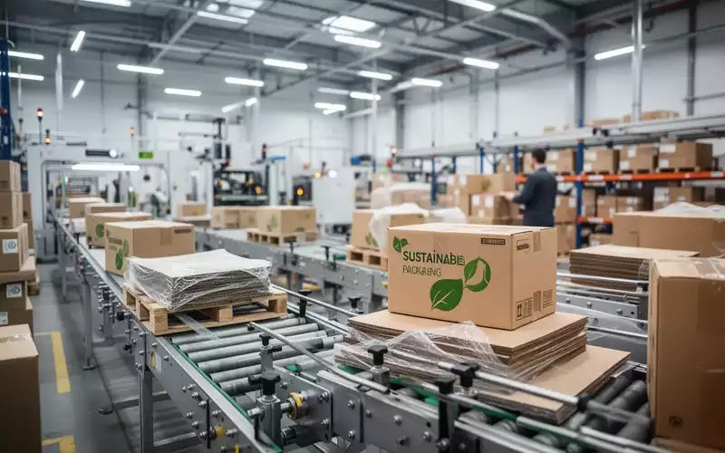 Moderne Industrieverpackungen in einem Lagerhaus als Symbol für neue EU-Vorgaben zur Nachhaltigkeit. - Foto: über boerse-global.de