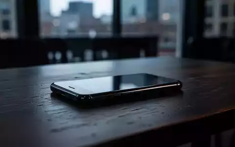 Ein Smartphone auf einem dunklen Holztisch in einer schummrigen Umgebung als Symbol für private Verkaufsrisiken. - Foto: über boerse-global.de