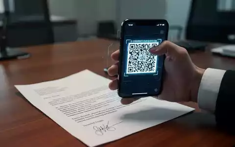 Ein Smartphone scannt einen verdächtigen QR-Code auf einem offiziellen Briefdokument als Warnung vor Betrugsmaschen. - Foto: über boerse-global.de