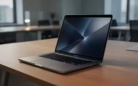 Ein modernes MacBook Pro auf einem minimalistischen Schreibtisch in einem professionell beleuchteten Büro. - Foto: über boerse-global.de