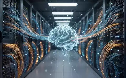 Konzeptionelle Darstellung fortschrittlicher KI-Neuronaler Netze und digitaler Cybersicherheitsinfrastruktur in einem Serverraum. - Foto: über boerse-global.de