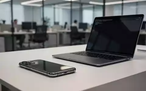 Moderner Büroarbeitsplatz mit Smartphone und Laptop vor einem unscharfen Hintergrund. - Foto: über boerse-global.de